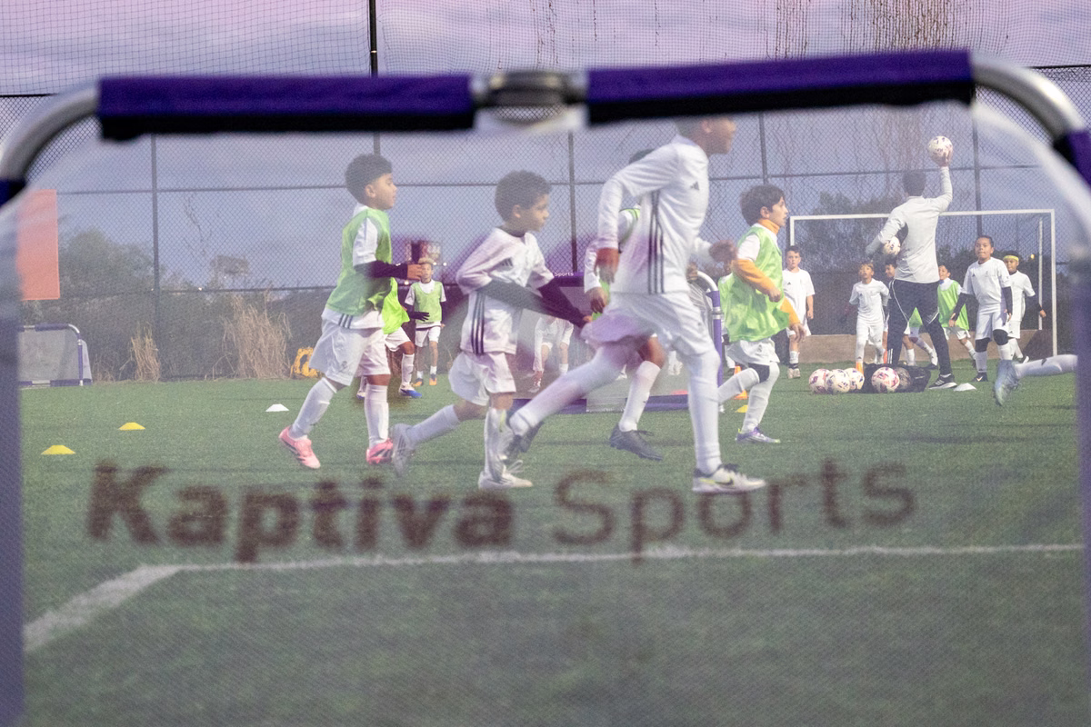 Winter soccer camp players at a Fundación Real Madrid camp