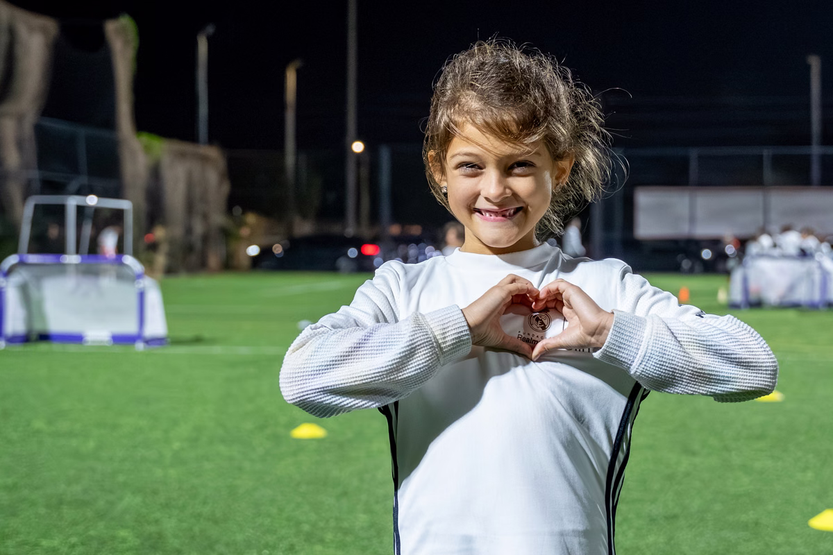 Winter soccer camp players at a Fundación Real Madrid camp