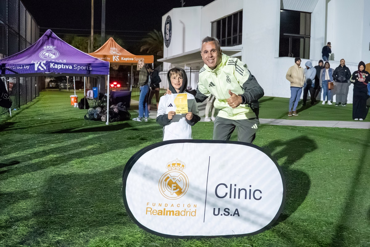 Winter soccer camp players at a Fundación Real Madrid camp