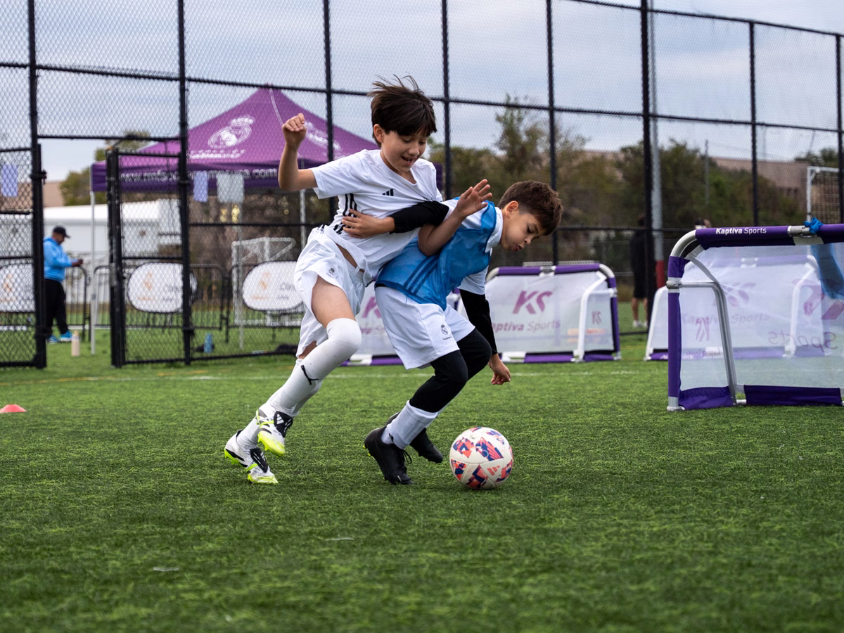 Winter soccer camp players at a Fundación Real Madrid camp