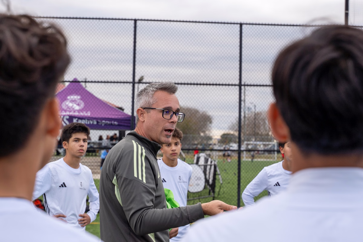 Winter soccer camp players at a Fundación Real Madrid camp