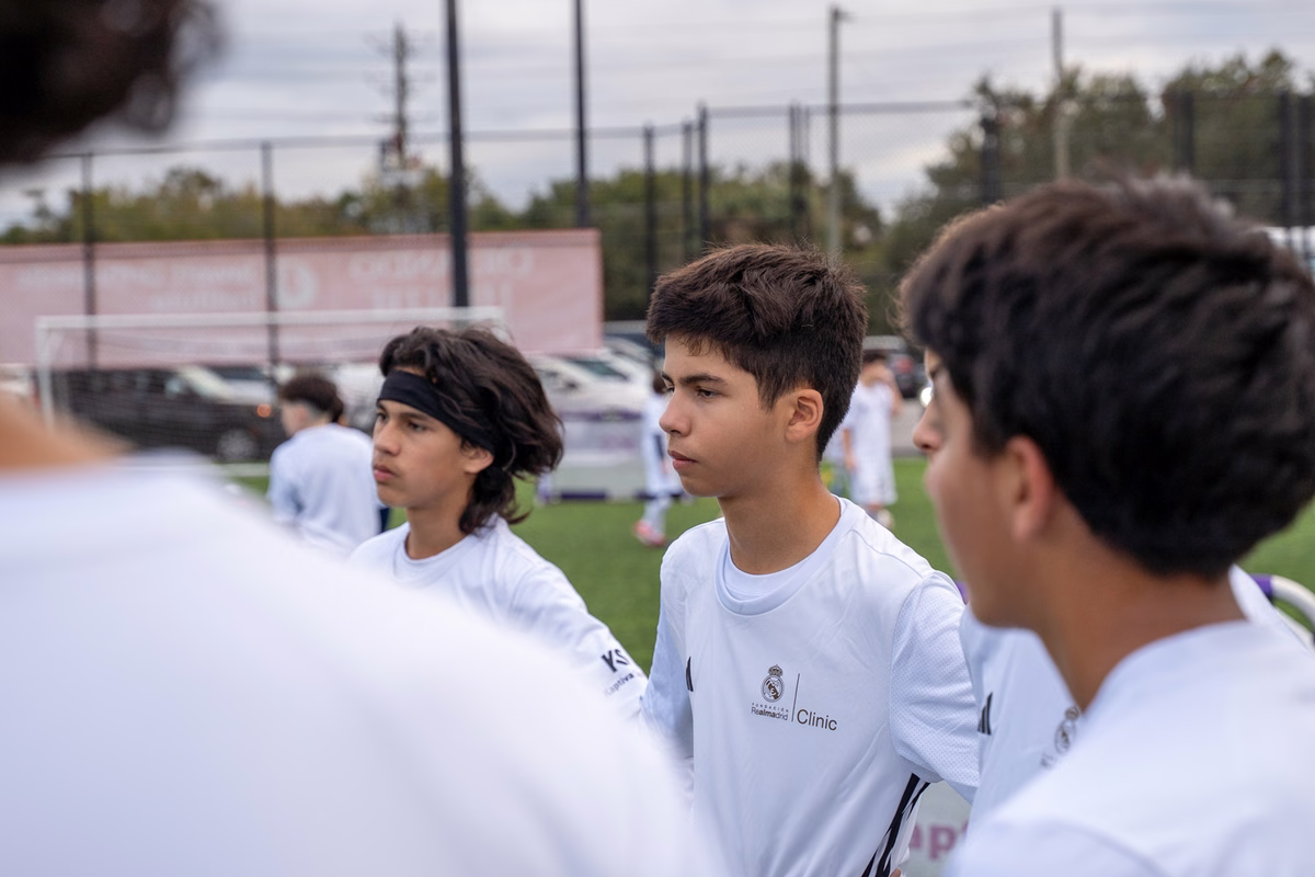 Winter soccer camp players at a Fundación Real Madrid camp