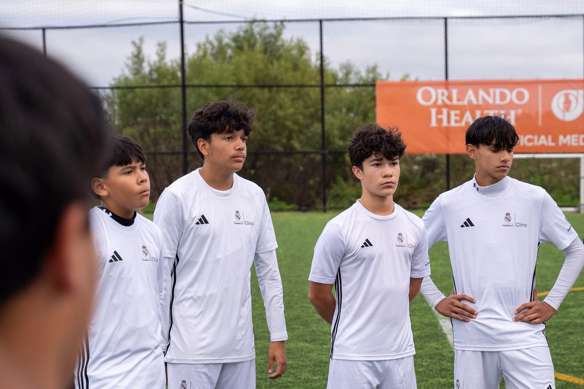 Winter soccer camp players at a Fundación Real Madrid camp