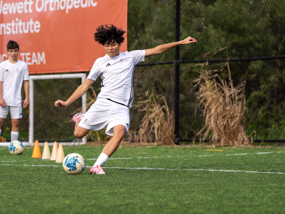 Winter soccer camp players at a Fundación Real Madrid camp
