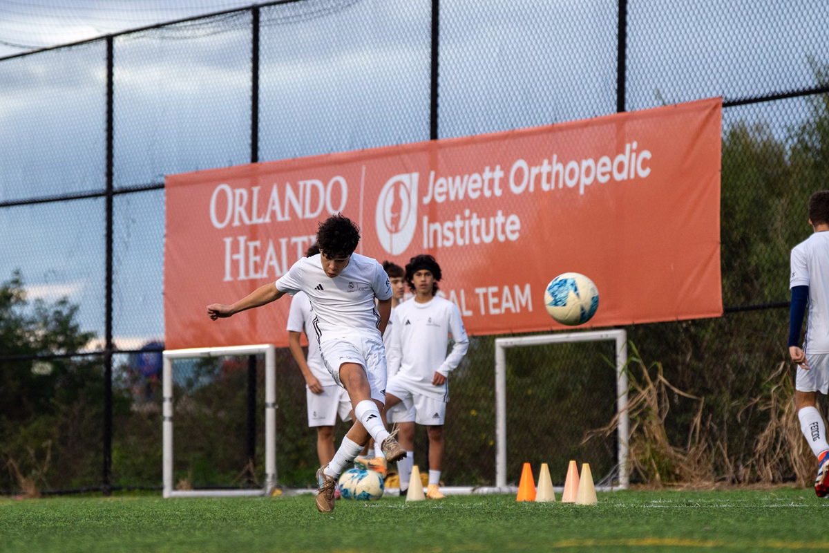 Winter soccer camp players at a Fundación Real Madrid camp