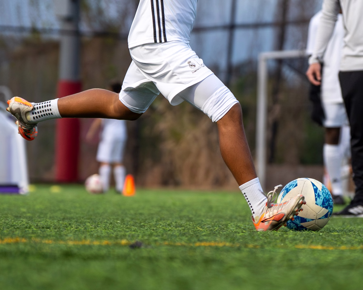 Winter soccer camp players at a Fundación Real Madrid camp