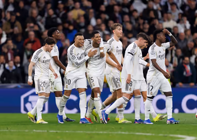 Jugadores del Real Madrid celebrando una victoria
